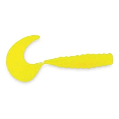 Berkley PowerBait Power Grubs Fishing Soft Bait, Yellow, 3in
