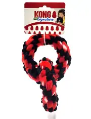 KONG Signature Double Ring Durable Interactive Tug & Fetch Dog Toy 9x3"
