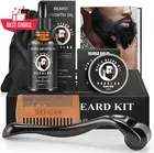 Beard Growth Kit Derma Roller Oil 2oz Balm Comb Gift Set Men Mustache Grooming