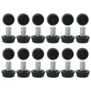 M6 x 10 x 15mm Leveling Feet Adjustable Support Cover for Machine Leg 24pcs