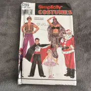 Simplicity Costumes Pattern 8289 Santa Suit Genie Pirate Ballerina Vampire