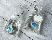 Tropical Fish Earrings Dangle Drop 1.5” Lucite Earrings