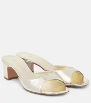 [Paris Texas] Paris Texas Lara 50 metallic leather mules AU 4 gold