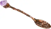 Hoement Vintage Style Compact Cake Spoon Comfortable Handle Wear Resistant Food Spoon for Coffee Tea and Dessert Mixing Kitchen Utensil for Home and