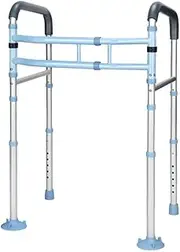 2 In 1 Toilet Safety Handrail & Walking Frame Foldable Walker Rail Elderly Aid