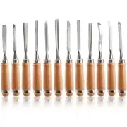 12 Pcs Wood Carving Chisels Set with Wood Handles for Woodworking Carpentry