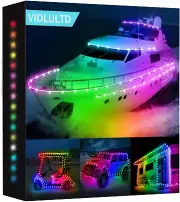 Battery Powered Marine Boat Lights, 32.8FT IP68 RGB Waterproof Boat Parade Light