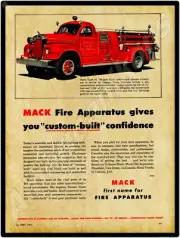1957 Mack Fire Apparatus New Metal Sign: Odessa, Texas Fire Department Truck
