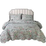 Floral bedding quilt set 3 piece spring summer coverlet blanket（1 quilt plus 2 pillowcase）