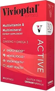 Vivioptal Active 30 Capsules Multivitamin & Multimineral Supplement Multi + Ginseng & Omega3