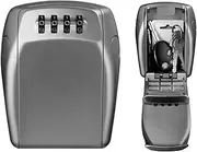 Master Lock Key Lock Box with Code – Wall Mounted Combination Lock Box for Keys, Holds House Keys & Access Cards, Weather Resistant, Permanent Installation