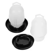 2 Pcs Poultry Waterer Automatic Feeder Chicken Drinking Fountain Bucket Storage
