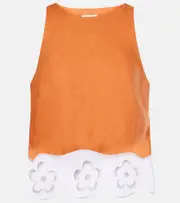 [Staud] Staud Mika broderie anglaise linen top AU 8 orange