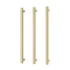 Phoenix Heated Tripe Towel Rail Square Bar 800mm Brushed Gold 651-8763-12