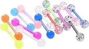 [FORUBUS] Colorful Tongue Rings Nipple Rings for Women Body Piercing Jewelry 14G 16mm Pierced Barbells Body Jewelry 50Pcs/30Pcs/20Pcs Pack