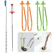 Anordsem 6 in 1 Drain Clog Remover:SpringCleaning Hair Catcher Sink-Sink Snak...