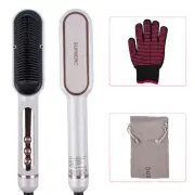 Negative Ionic Hair Straightener Brush with 9 Temp Settings--30s Fast Heating