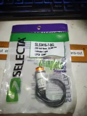 SELECTA SL53416-7-BG AMBER LENS INDICATOR LIGHT 250V NEON QUAN 1