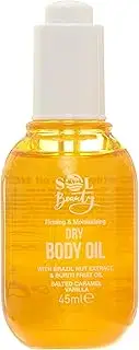[Sol Beauty] Dry Body Oil Caramel Vanilla Scent with Brazil Nut Extract and Buriti Fruit Oil, Helps Firm and Moisture Skin, Vegan Friendly Light Moisturiser 45ml