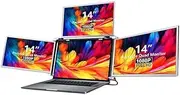 Trion FHD Portable Monitor Quad Screen with One-Cable Triple Display Screen Extender for Laptops (Win10+, Mac M1/M2/M3) -14 Inch Quad (1 Year AU Warranty)