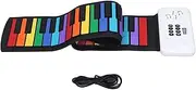 49 Key Electronic Roll Up Piano,Foldable Piano Keyboard with 8 Tones 6 Demo Songs for Beginners ABS Silicone Material Piano Keyboard for Educational