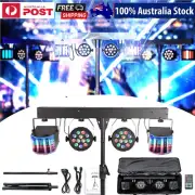 Par Cans LED RGBW Derby Stage Lights Bar DMX Remote Party DJ Disco Tripod Stand