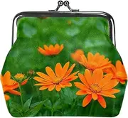[CWAGFEQZ] Wallet Women,Coin Purse,Change Purse for Women,Plant Orange Field Flower