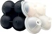 Ice Ball Mold | Kitchen Ice Maker | 4 Cavity Silicone Tray Container Easy Release Small Balls for Bar Cocktails Coffee Water Fridge Freezer