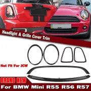 For Mini Cooper R55 R56 R57 R&F Head Light Lamp Frame + Front Grille Cover BLK (for: Mini)