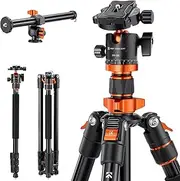 K&F Concept 78 inch DSLR Camera Tripods with Magnesium Alloy Rotatable Multi-Angle Center Column,Load Capacity up to 22lbs/10kg K234A7+BH-28L+Extension Arm Kits