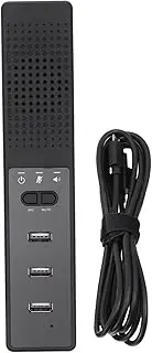 CHICAMPERA 1pc Tabletop USB Microphone with USB Ports Mini Loudspeaker for Office Use High Fidelity Sound Compact Design for Desktop and Laptop for Chatting and Conference