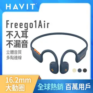 【Havit 海威特】Freego 1 Air 360度環繞立體聲藍牙空氣傳導耳機(12H高續航/無感配戴/不漏音/IPX4防水)