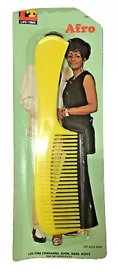 Vintage 1970's Plastic Afro Rake Pick Comb with Retro Photo Package