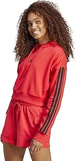 [adidas] Essentials 3-Stripes Cropped Sweatshirt, Women's Hoodie