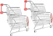 SOPOTUTU 2pcs Mini Shopping Cart Two Miniature Supermarket Cart for Storage and Desk Organization Present for Themed Parties