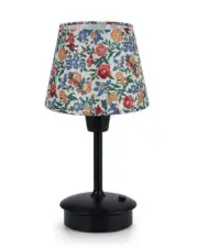 Small Cordless Table Lamps for Restaurant Dinner Floral-Pattern Lampshade