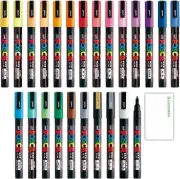 Uni Posca Paint Marker Fine Point (PC-3M) 24 Colors FULL RANGE Bundle Set