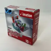 Imation 10-Pack Neon Diskettes MAC 2HD 3.5" 1.4 MB Floppy Disks New Sealed