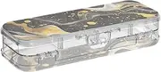 A Background Of Swirling Black and Gold Marble Patterns Designed Clear Pencils Box Double Deck Hard Pens Cases For Art Supplies With Lid