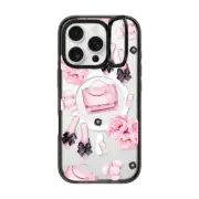 iPhone 16 Pro Impact Ring Stand Case MagSafe Compatible Pink fashion pattern