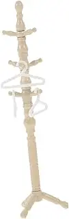 Floor Coat Rack Coat Hanger Mini Hangers Doll Hanger and Rack Mini Clothes Hanging Rack Miniature Dry Racks Mini Furniture Doll House Supply Doll Coat Rack Beige Plastic
