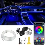 Interior Car LED Strip Lights APP Control, 5 in 1 RGB 16 Million Colors Ambient Lighting Kit with 236 inches Fiber Optic, Music Mode Inside Car Lighting Decorations