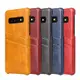 Samsung Galaxy Note10+ Note10 Note9 Note8 皮革保護殼(PLAIN) - 牛皮仿真皮雙插卡手機殼背蓋