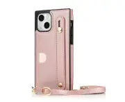 ZY iPhone 13 Case with Lanyard - Rose Gold