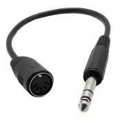 1x Din 5 Pin Female to 6.35mm 1/4" Male Socket Stereo Audio AMP Cable 1ft/30cm