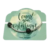 Count your Blessings - Gratitude Blessing Bracelet - Labradorite 10mm - Sterling Silver