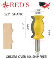 REDS Y80863-8 - 2-1/4" Cove Crown Molding Router Bit 1/2" Shank