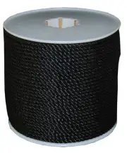 T.W Evans Cordage 191 Black Polypro Rope, 1/4-Inch x 600-Feet
