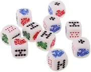 yuksok Set of 30 Assorted 16mm Dice for Poker and Card Games, 6 Pcs