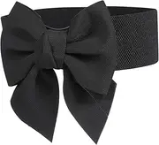 [VERDANVERSE] Wide Waist Belt for Women Bow Sash Belt Comfortable for Dresses Robes and Formal Outfits Excellent Elasticity and Easy Snap Closure Versatile Fashion Accessory